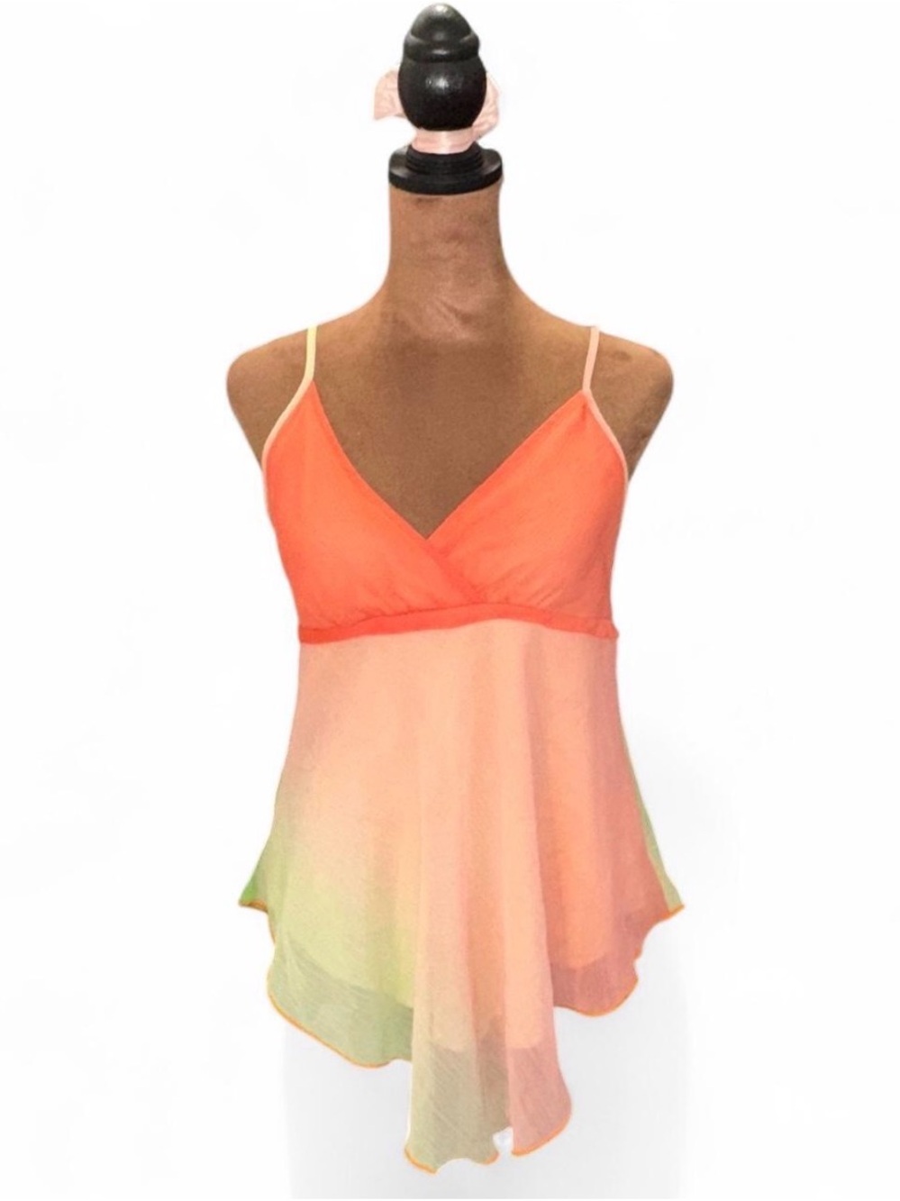 Women’s Coral Ombre Spaghetti Strap Top Star City Going Out Top Medium